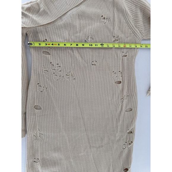 Fashion Nova Sweater Dress Plus Sz 2X One Shoulder Sexy Grunge Distressed Club - Picture 9 of 16